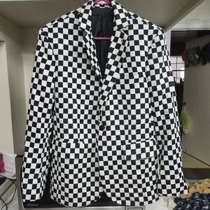Amazon Black and White Checkered Blazer